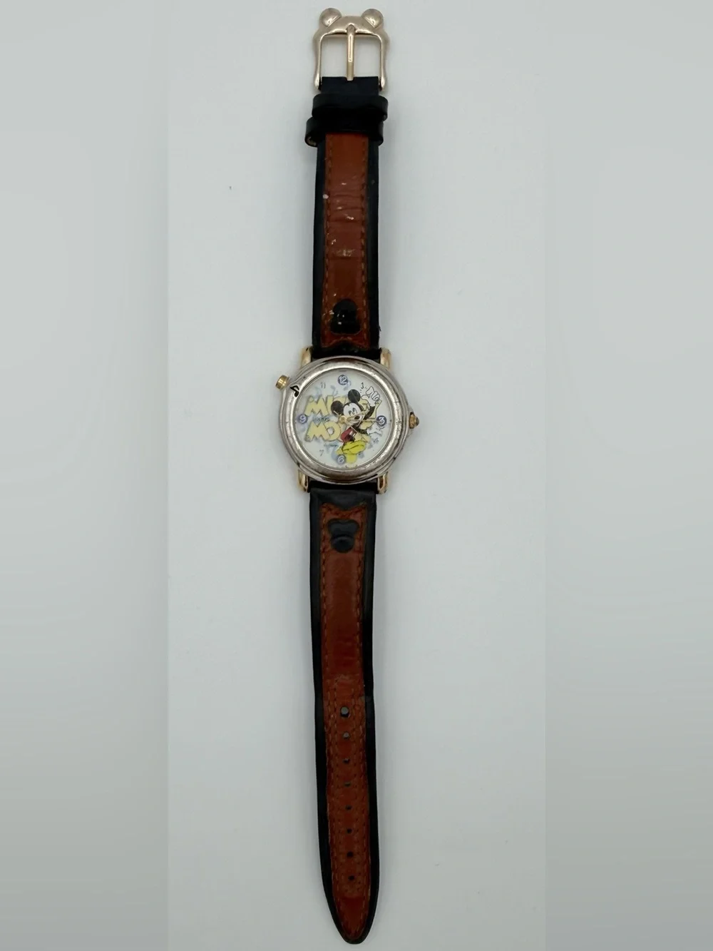 RARE Vintage Disney Mickey Mouse Lorus Watch V522-X001 - TIME WORKS / NO MELODY